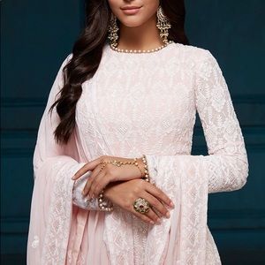 NWT Light Pink Hand Embroidered Anarkali